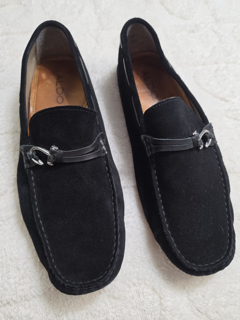 ALDO Black Suede Bit-Detail Slip-On Loafers Men's Sz 12